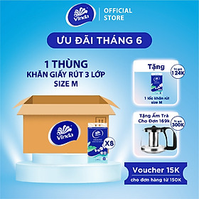 Khăn giấy rút cao cấp Vinda Deluxe 3 lớp 90 tờ size M (5 Gói)