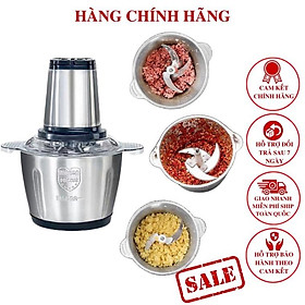 Mua Máy Xay Thịt Cối Inox 4 Lưỡi Đa Năng  Công suất 250W- Xay thịt  xay tỏi ới  xay rau củ quả - Máy xay thịt Electric