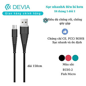 Mua Dây cáp sạc Devia gracios dây dù micro 150cm- Hàng chính hãng