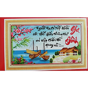 Tranh thêu chữ thập Gia Đình  chưa thêu