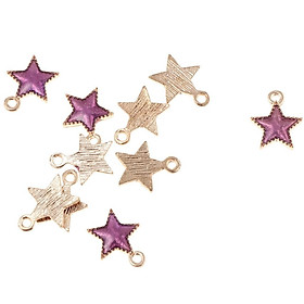 Pack of 10 DIY Multicolor Star Pendants Beads for Making Earrings