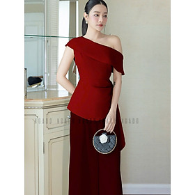 Set áo quần đỏ lệch vai NGADO , set áo quần dài , set bộ Nữ , set công sở , dự tiệc