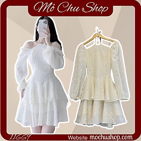 ĐẦM XÒE REN CỔ YẾM TAY DÀI CAROL DRESS 11673