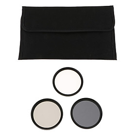 Non-brand 49mm Digital Filter Kit of UV, CPL/Circular Polarising, ND8 & Pouch