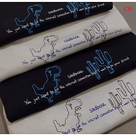 Áo thun tay lỡ mặc form rộng unisex thoải mái cá tính dễ thương sadboizz khủng long