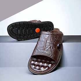 DÉP QUAI NGANG CHẤT LIỆU DA BÒ VATIS VA2050 | KHÂU ĐẾ CHẮC CHẮN