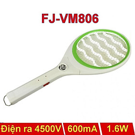 Vợt Muỗi điện Fujika FJ-VM608/806/903 dung lượng pin 500-600MAH lưới kim loại, màu ngẫu nhiên-Hàng chính hãng