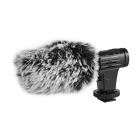 DSLR Camera Phone Microphone Interview Video Vlogging Recording Super-Cardioid Pickup Mini Mic with Earphone Monitor