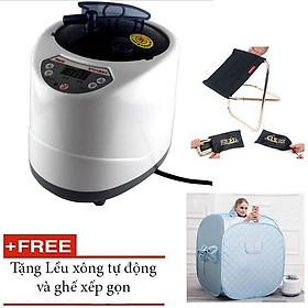 Máy xông hơi 220v gia đình tặng phòng xông và ghế ngồi xếp gọn - HanruiOffical