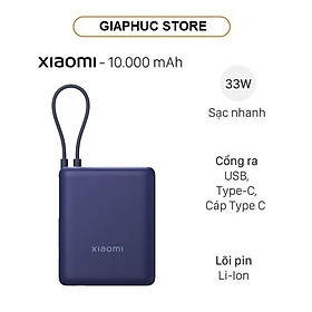 Mua Pin sạc dự phòng Xiaomi 10000mAh 33W PB1033MI kèm Cáp Type C - GiaPhucStore | Hàng Chính Hãng