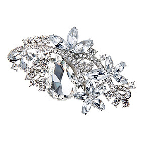 Large White Rhinestone Crystal Flower Brooch Pin Wedding Bridal Jewelry