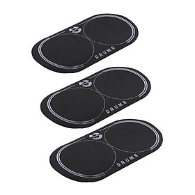 Hình ảnh sách 3pcs Black Double Pedal Patch for Bass Drum Percussion Instrument Accessories