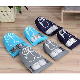 Mua Combo 10 túi đựng giày HR có dây rút tiện lợi (Tặng kèm găng tay lau giày)