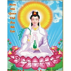 Mua Tranh đính đá Phật quan âm và đồng tử - LV342