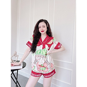 Bộ đồ ngủ họa tiết dưa hấu siêu dễ thương dưới 60kg dành cho nữ
