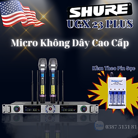 Micro Shure UGX23 Plus - Model 2022 - Vỉ tím, tự ngắt - Hát nhẹ, tiếng tròn - Hàng nhập khẩu