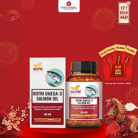 Viên Dầu Cá Hồi New Zealand Nutri Omega-3 Salmon Oil 60 Viên | Hỗ Trợ Sức Khỏe Mắt, Não, Tim - Nhập Khẩu Chính Hãng