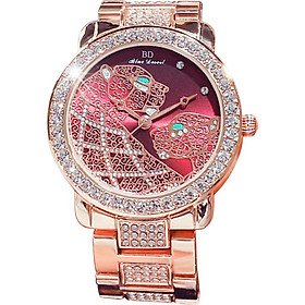 Women Fashion Watch Alloy Case Band Analog Wrist Watch Glittering Diamond Quartz Watch