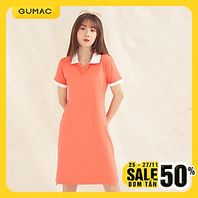 Đầm váy nữ DA1008 GUMAC thiết kế polo nẹp xẻ V