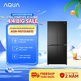 Tủ lạnh Aqua Inverter 506 lít 4 cánh AQR-M570XA(FS) - Bảo hành 2 năm - Freeship toàn quốc - Hàng chính hãng
