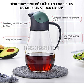 Bình thủy tinh rót dầu hình con chim 550ml Lock & Lock CKO201