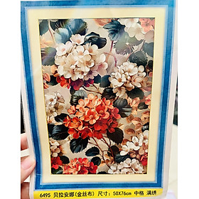 Mua Tranh thêu kín chữ thập Hoa cẩm tú cầu 6495  kích thước 50 x 76 cm