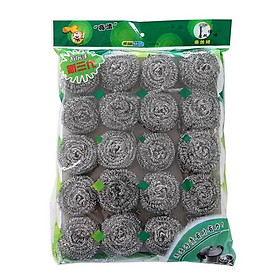 20Pcs/Bag Kitchen Stainless Steel Wire Ball Cleaner Stubborn Stains Cleaning Ball Kitchen Supplies Dishes Pan Cleaning Brush