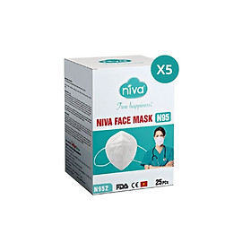Combo 5 hộp khẩu trang 3d n95 hộp 25 chiếc