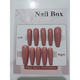 Nail box thiết kế, sơn gel kiểu trơn đơn giản bền đẹp, form thang, ảnh thật shop tự chụp