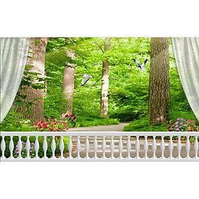 Mua Tranh dán tường cửa sổ rừng xanh CS93(120x170cm)