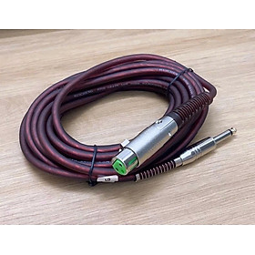 Cáp âm thanh 5M Màu Nâu sang XLR 1 đầu canon cái và 1 đầu 6ly dùng cho micro Karaoke có dây kết nối amply, sound card, mixer, hoặc mixer bàn - Hàng chính hãng