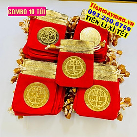 Bộ 10 túi gấm đỏ nhung 2023 may mắn đầy ý nghĩa dành tặng người thân - PASA COLLECTION