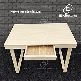 Mua Bàn làm việc gỗ thông có ngăn kéo chân gỗ sang trọng và hiện đại