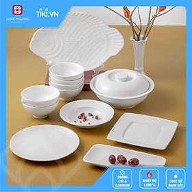 Mua Combo An Khương - Bộ bát đĩa sứ quà tặng cao cấp Long Phương