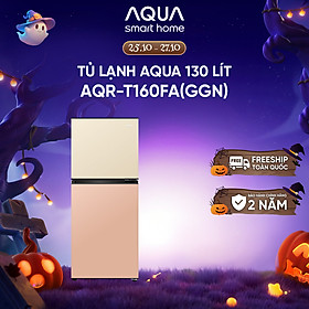 [SẢN PHẨM MỚI 2025] Tủ lạnh AQUA 130 lít ngăn đá trên AQR-T160FA(GGN) - Màu Be hồng - Freeship toàn quốc - Bảo hành 2 năm - Hàng chính hãng