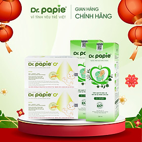 Combo Nước Tắm Gội Thảo Dược Dr Papie + Gạc Rơ Lưỡi Dr Papie Chăm Sóc Sức Khỏe Toàn Diện Cho Bé