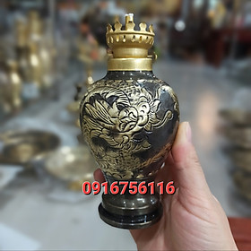 Mua Đèn dầu chạm rồng phượng bằng đồng  đèn dầu thờ cúng bằng đồng chạm hoa văn rồng phượng