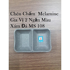 Mua Chén Chấm Melamine Gia Vị 2 Ngăn Màu Xám Đá/Đen MS 108