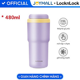 Ly giữ nhiệt LocknLock 480ml Daily Macaron Tumbler màu tím LHC3292GRP, Hàng chính hãng thép không gỉ 316L - JoyMall