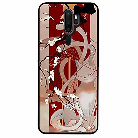 Ốp lưng in cho Oppo A9 2020  Mẫu Mèo Cành Hoa Đào