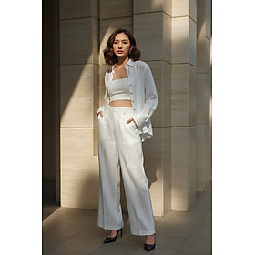 Quần Ống Suông, Quần Linen Trắng Cao Cấp Thời trang thiết kế Hity PAN047