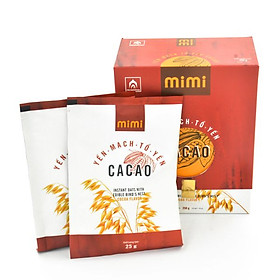 Yến Mạch Tổ Yến Mimi (Cacao) - Hộp 10 gói 25gram - Nhà Yến Nha Trang - Thương hiệu uy tín - Đặc sản Yến Sào Khánh Hòa - Yến Sào chất lượng