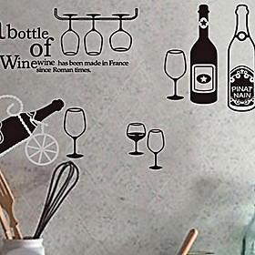 Decal dán tường kệ chai rượu jm7211