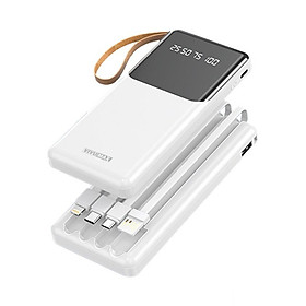 Pin sạc dự phòng Polymer 10.000mAh Vivumax P100 -Tích hợp 4 dây sạc, sạc nhanh 2.4A - Hàng Chính Hãng