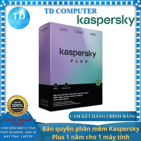 Mua Bản quyền phần mềm diệt Virus cho máy tính Kaspersky Plus 1 năm cho 1 máy tính - Hàng chính hãng