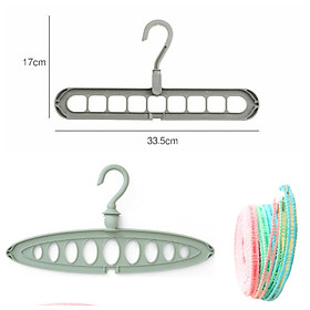 Mua Combo Móc Treo Quần Áo  9 Lỗ Xoay 360 độ đa chức năng + Dây phơi quần áo thông minh (Giao mẫu ngẫu nhiên)