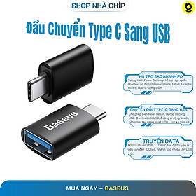 Đầu chuyển OTG Type C to USB 3.1 tốc độ cao Baseus Ingenuity Series Mini OTG Gen2 (Type-C to USB-A 3.1 Full Size, 10Gbps High speed OTG for Laptop/ Macbook/ iPad/Tablet/ Smartphone)- Hàng chính hãng
