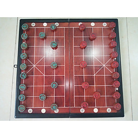 Bộ Quân Cờ Tướng Gỗ Nhãn 3,5cm, Kèm Bàn Cờ Tướng Gỗ Hương 50 x 50 cm