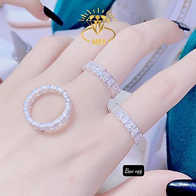 Nhẫn Full đá kiểu mới ️ SIÊU HOT ️ sáng bóng, tinh xảo - Bạc Npj