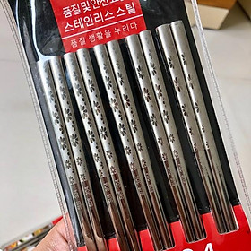 Mua Đũa inox sus 304 cao cấp Hàn Quốc xuất Nhật siêu bền chống trơn(Bộ 5 đôi)